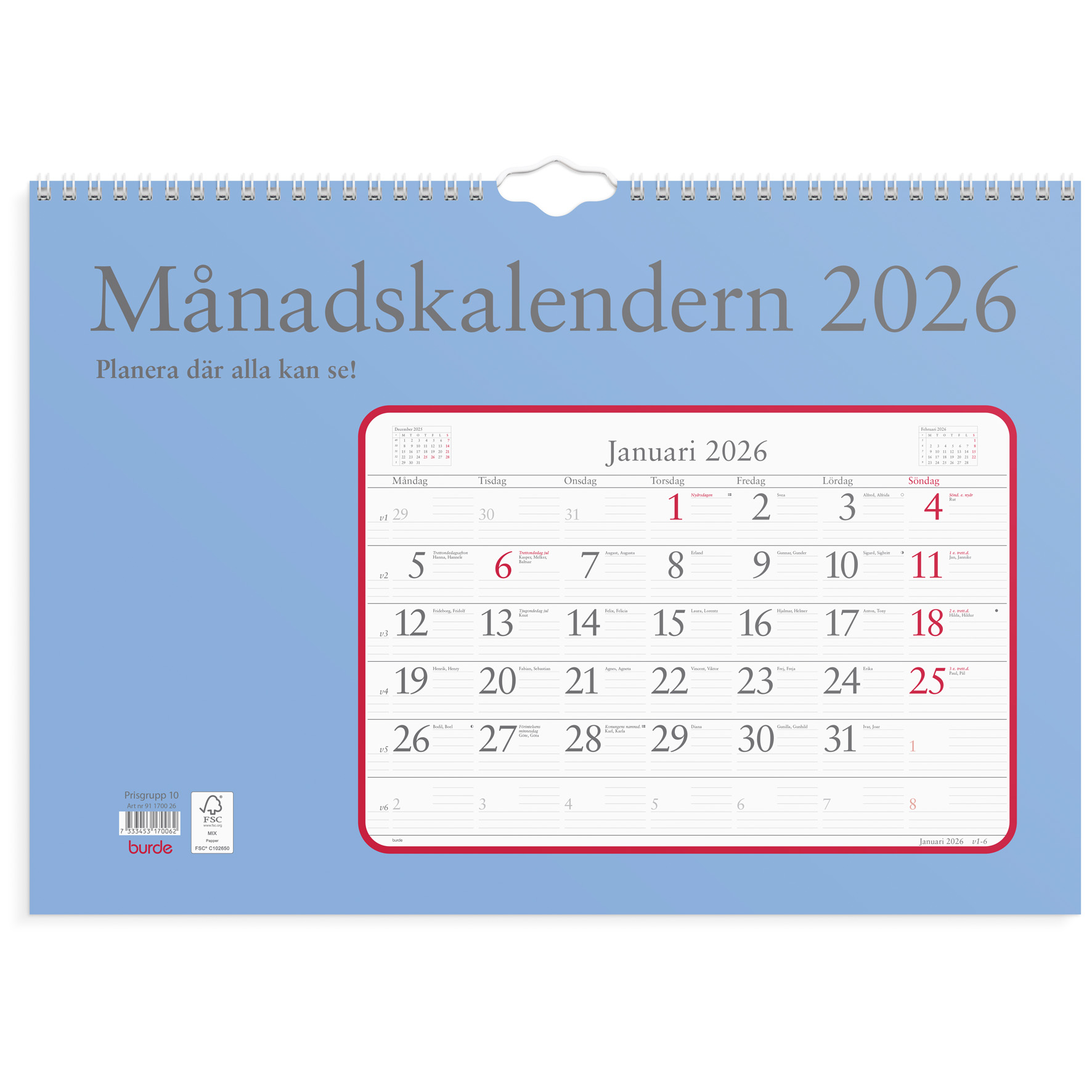 [61170026] Månadskalendern 2026 vägg