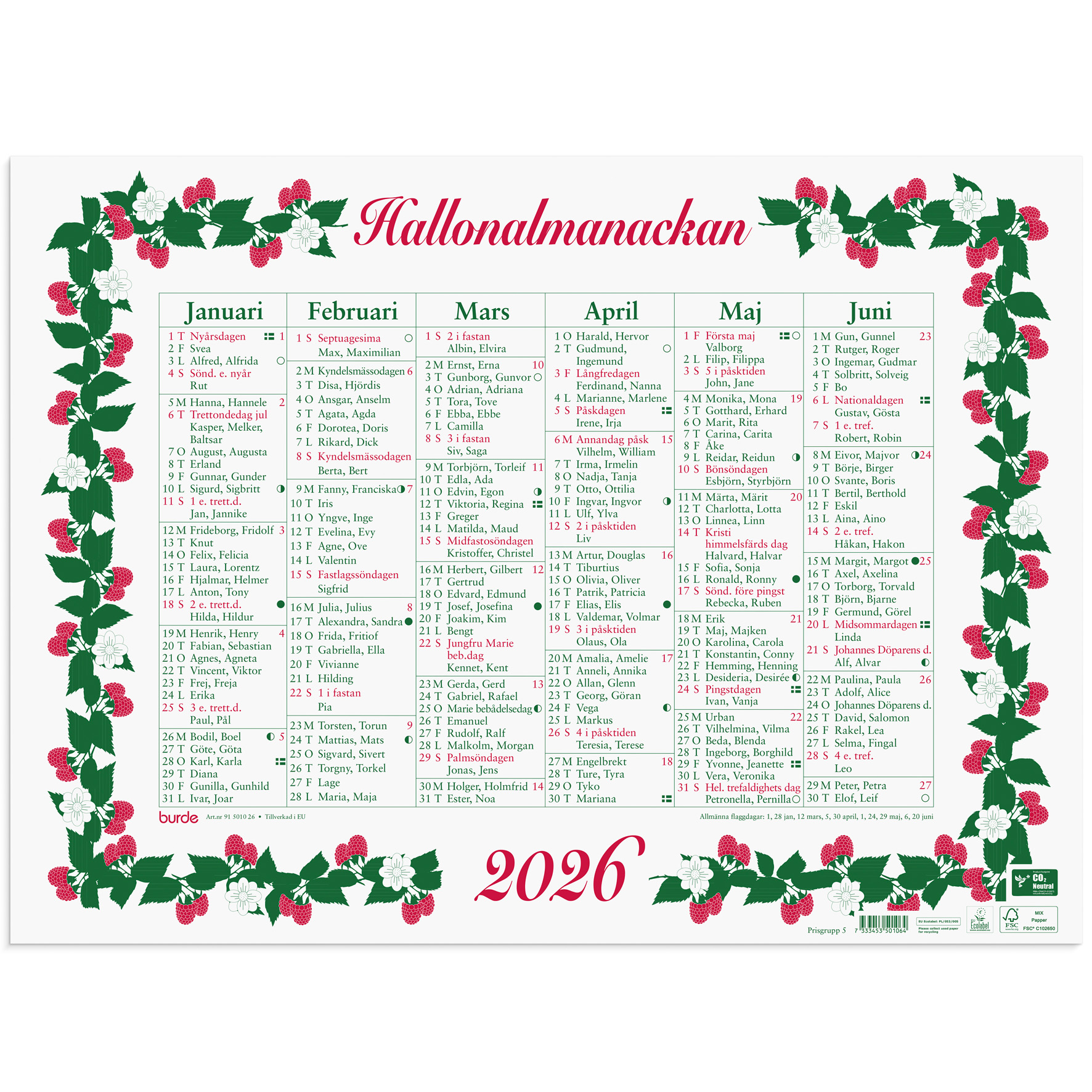 [61501026] Stora Hallonalmanackan 2026