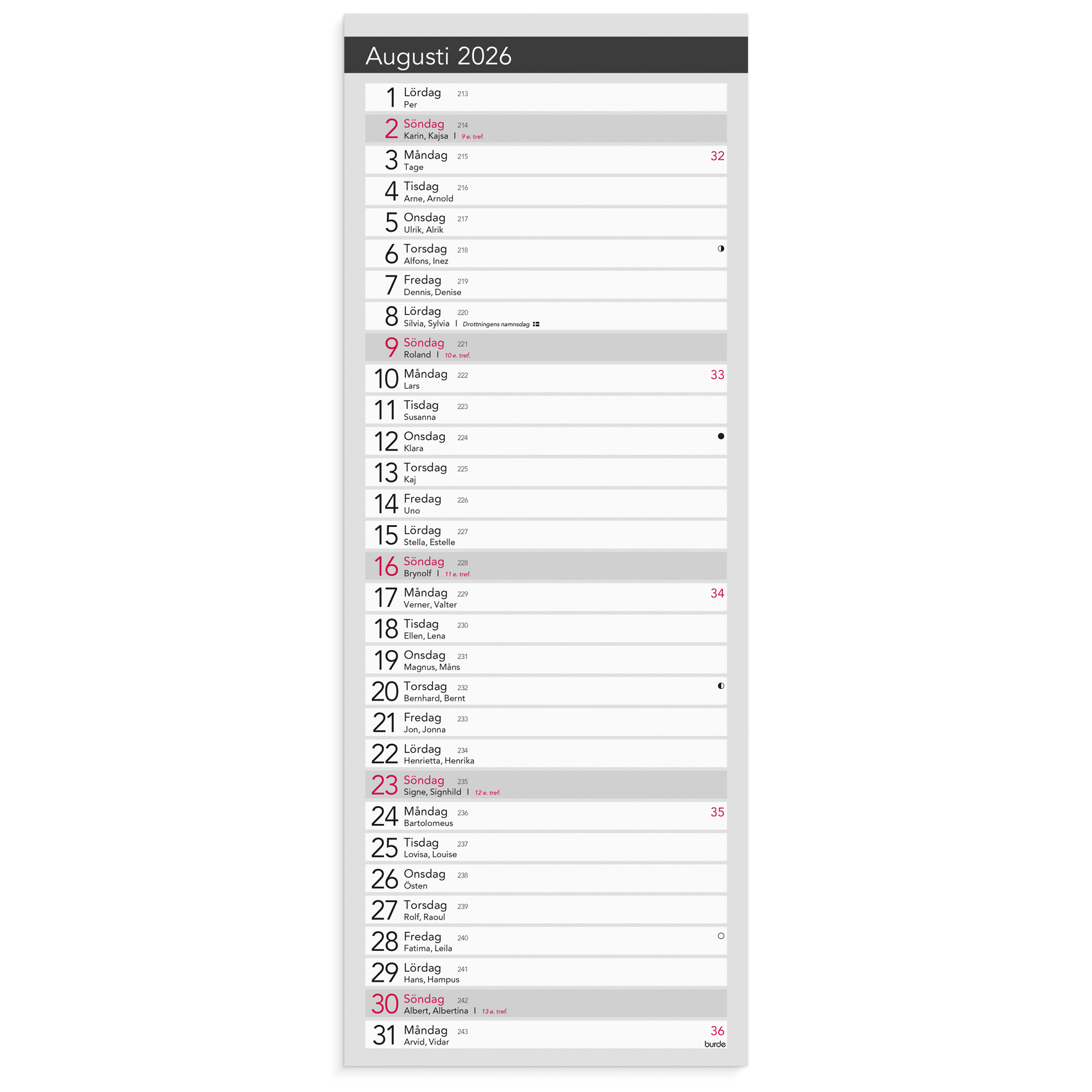 [61159126] Liten Bordskalender Elegant 26