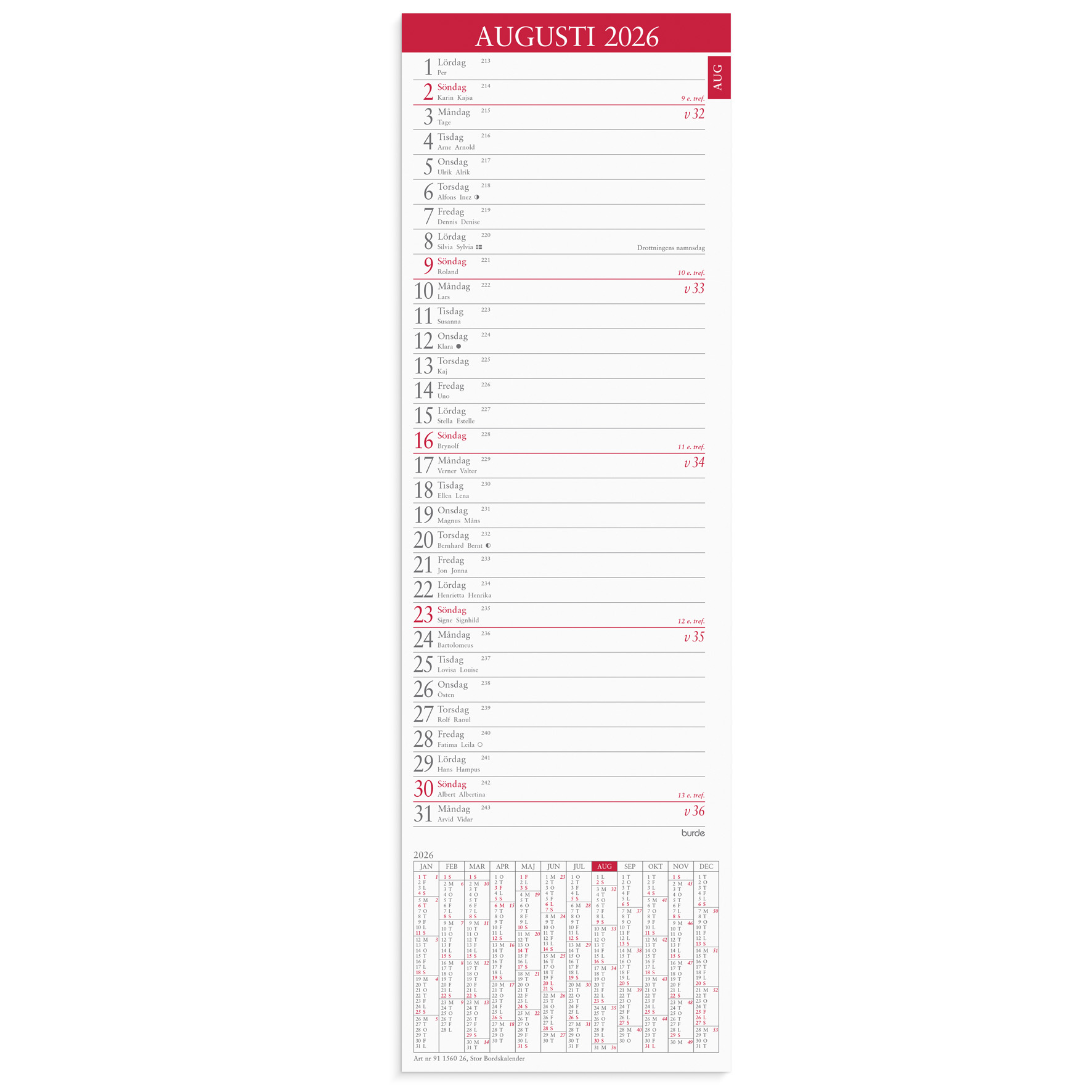 [61156026] Stor Bordskalender 2026