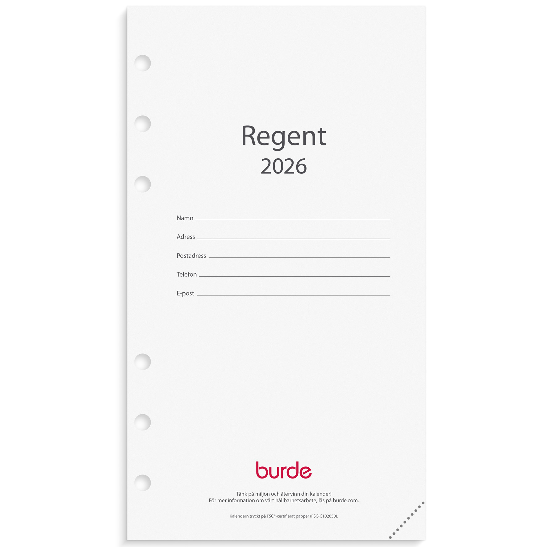 [61460126] Kalender 2026 Regent kal.sats