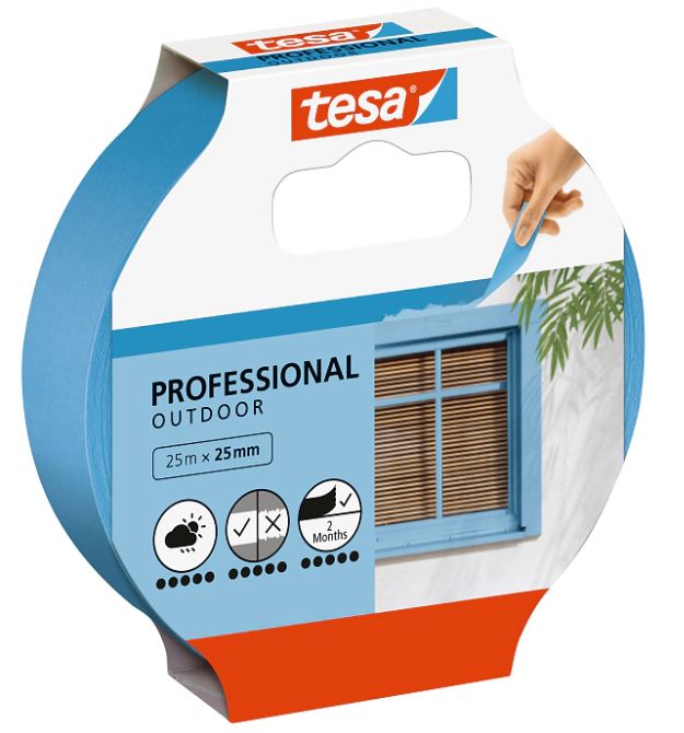 [E1999] Tesa maskeringstejp professional outdoor blå 25mm x 25m