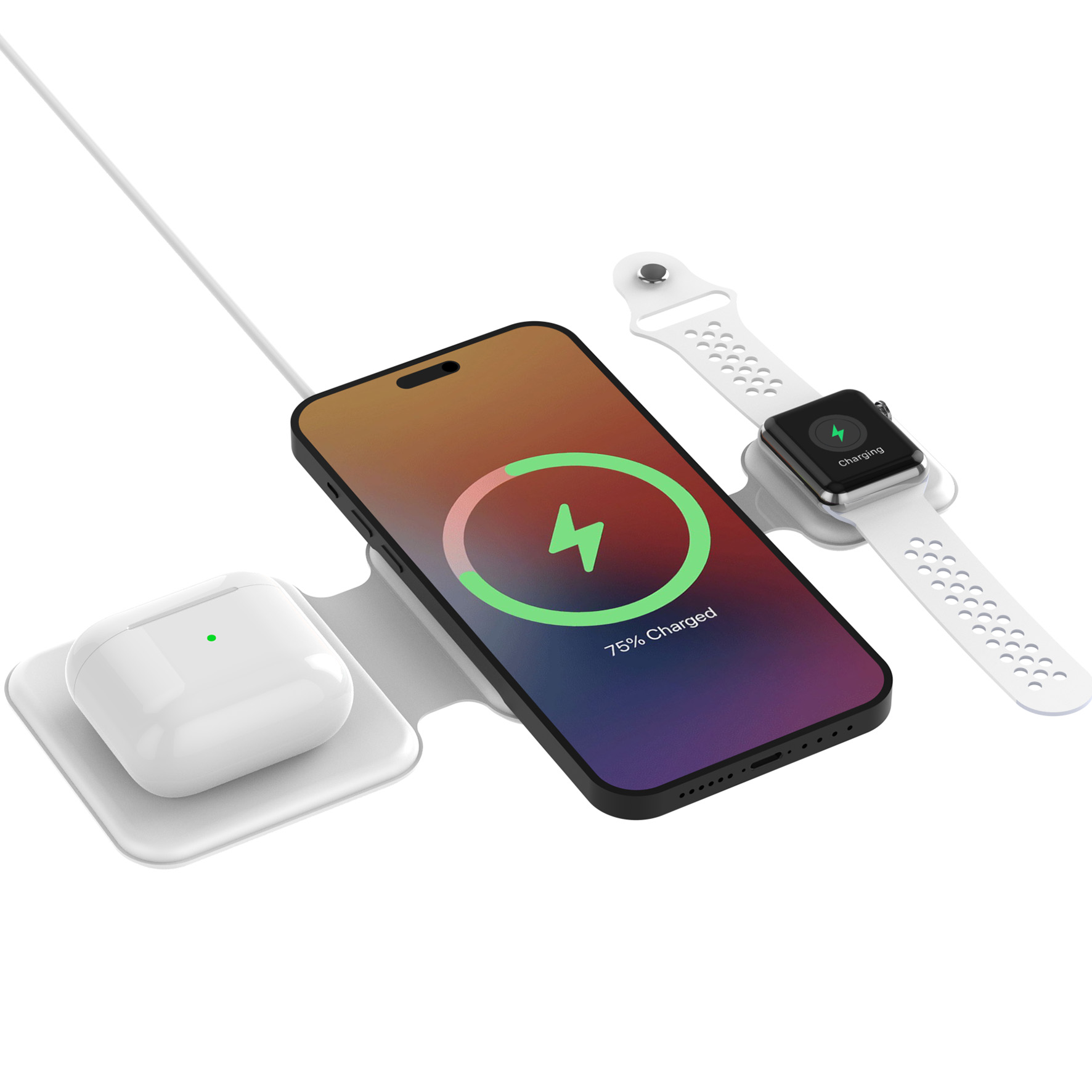 [8565264] Trådlös laddare 3in1 15 W