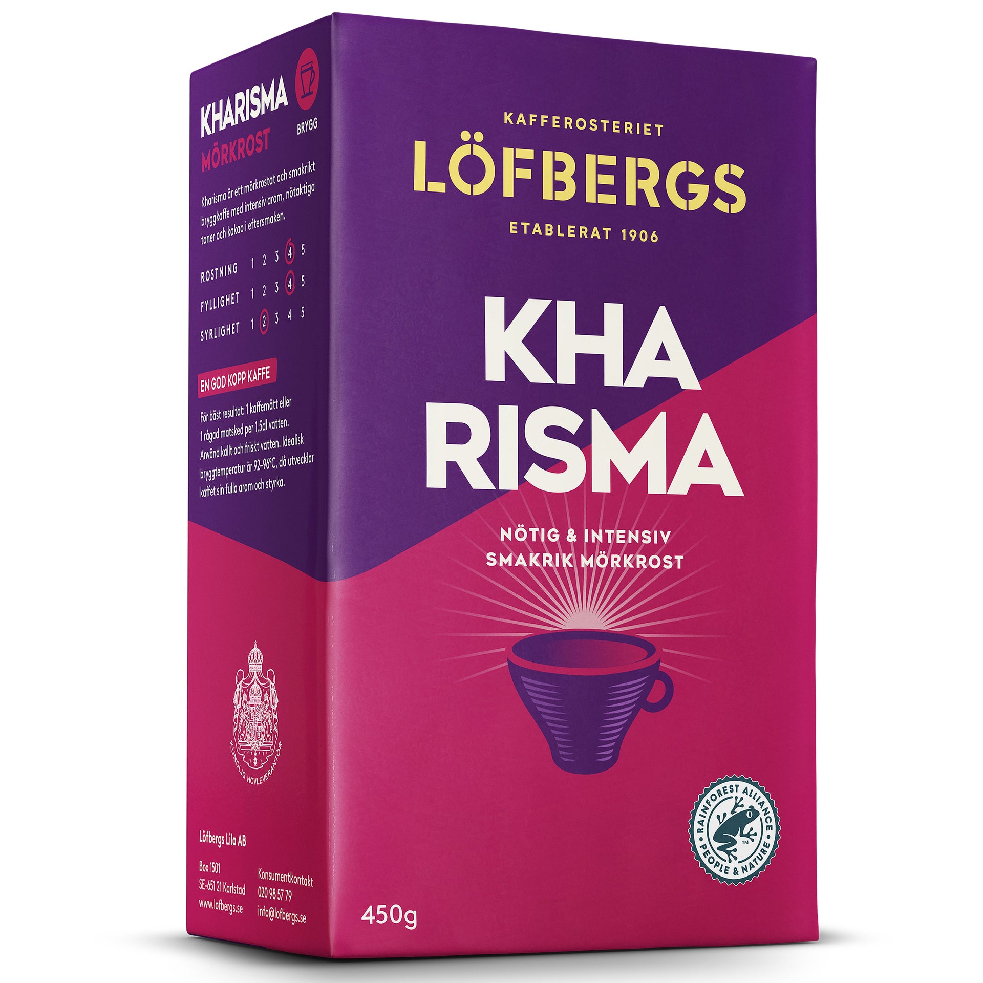 [8568240] Kaffe Löfbergs Kharisma mörkrost brygg 450 g