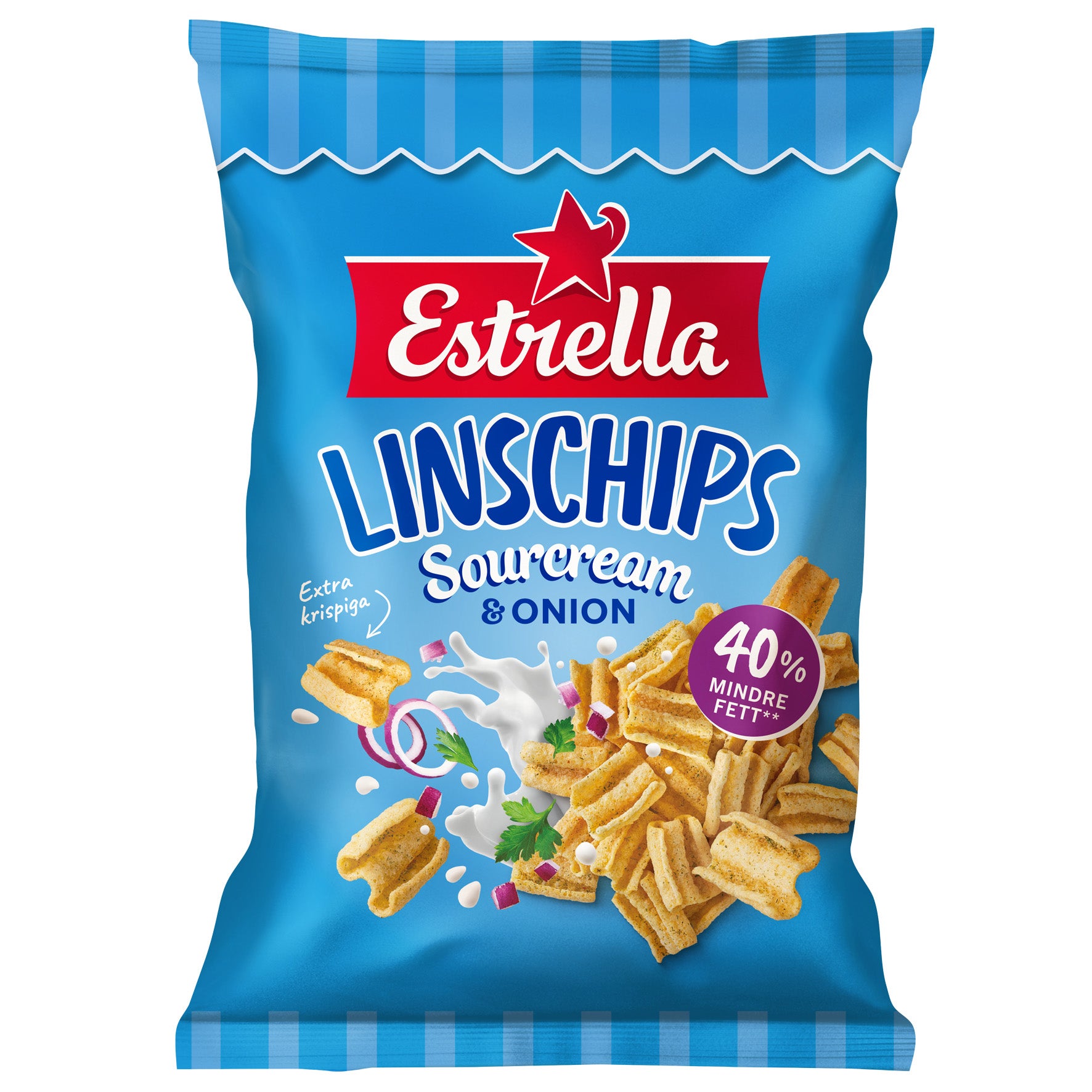 [8568255] Linschips Estrella Sourcream & Onion 12x90 g
