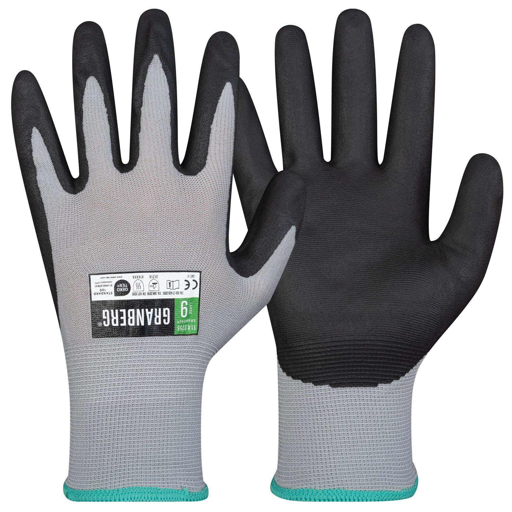 [8558410] Montagehandske Nylon/Nitril 0755 grå/svart stl 12