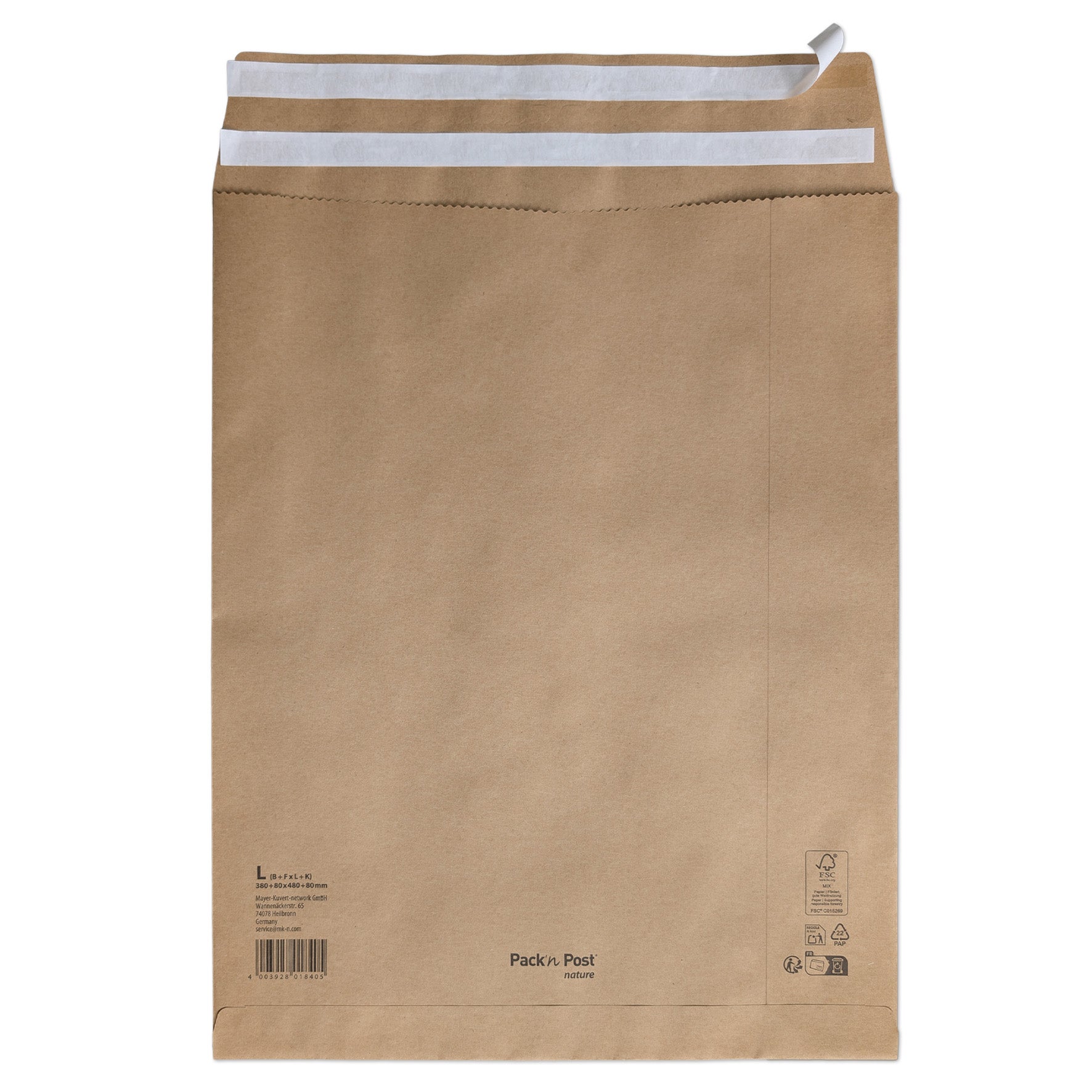 [2850353] E-handelspåse papper L 200-pack