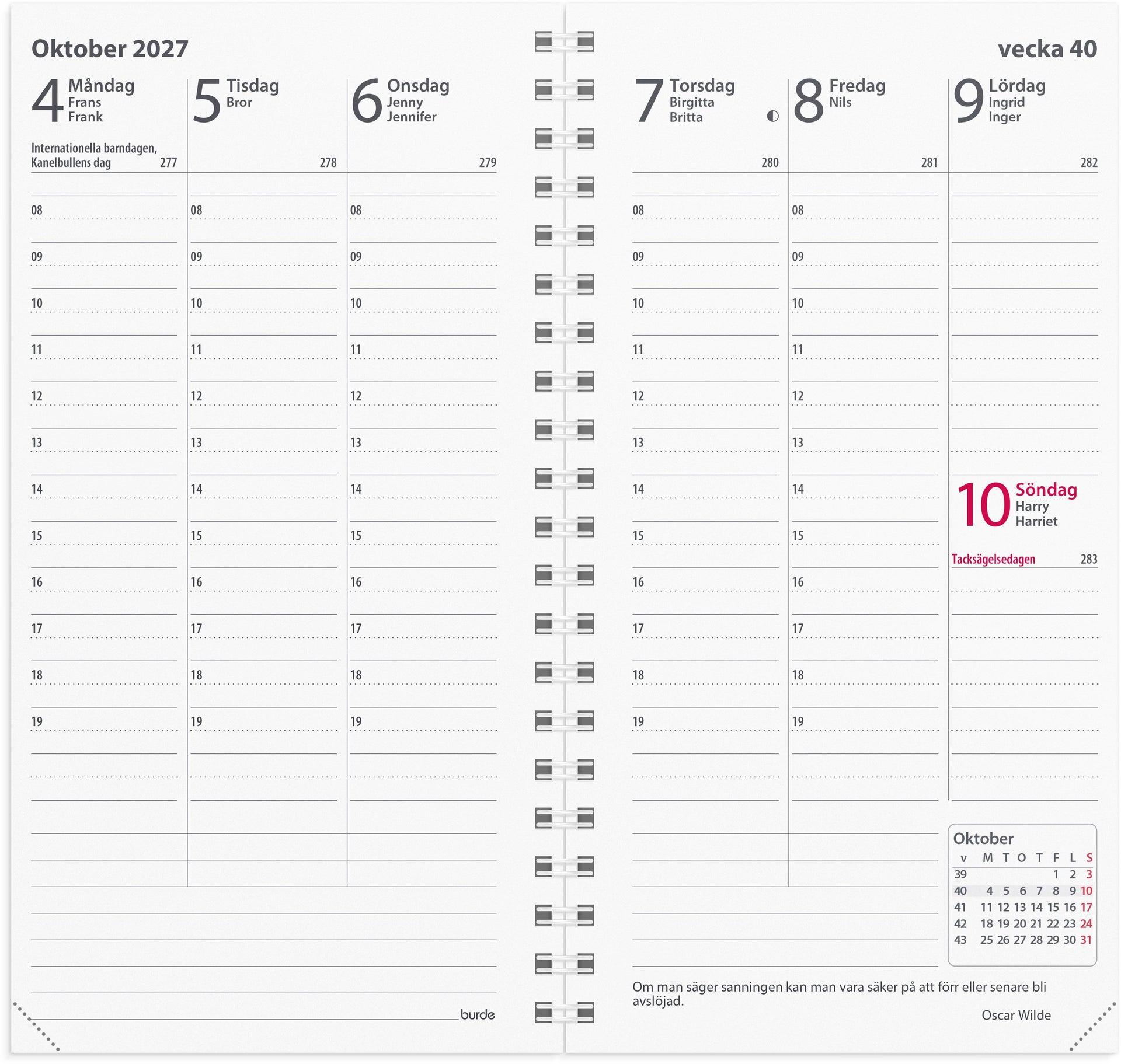[61450127] Kalendersats Planner Interplano II 2027 Burde