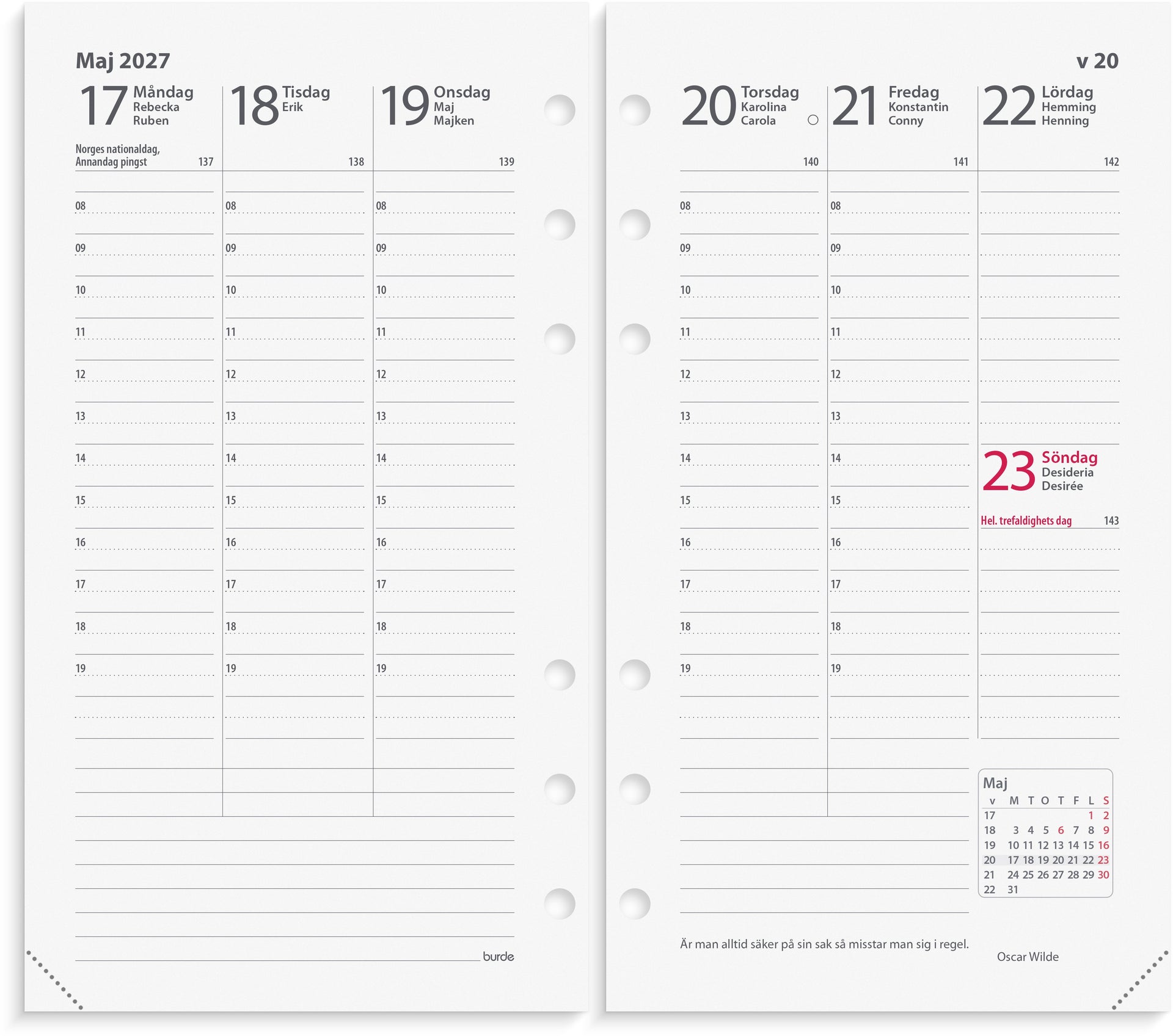 [61460327] Kalender Regent Interplano XL 2027 Burde