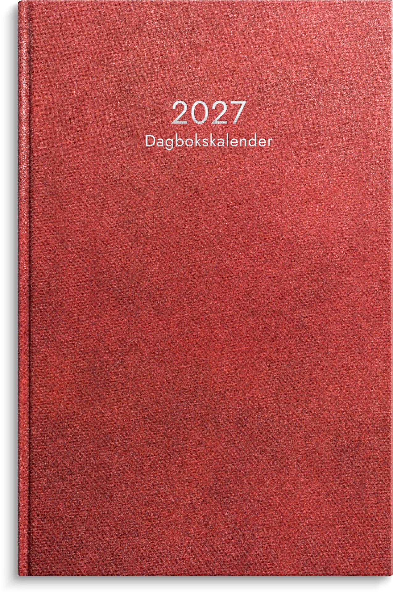 [61108727] Dagbokskalender 2027 rött konstläder Burde