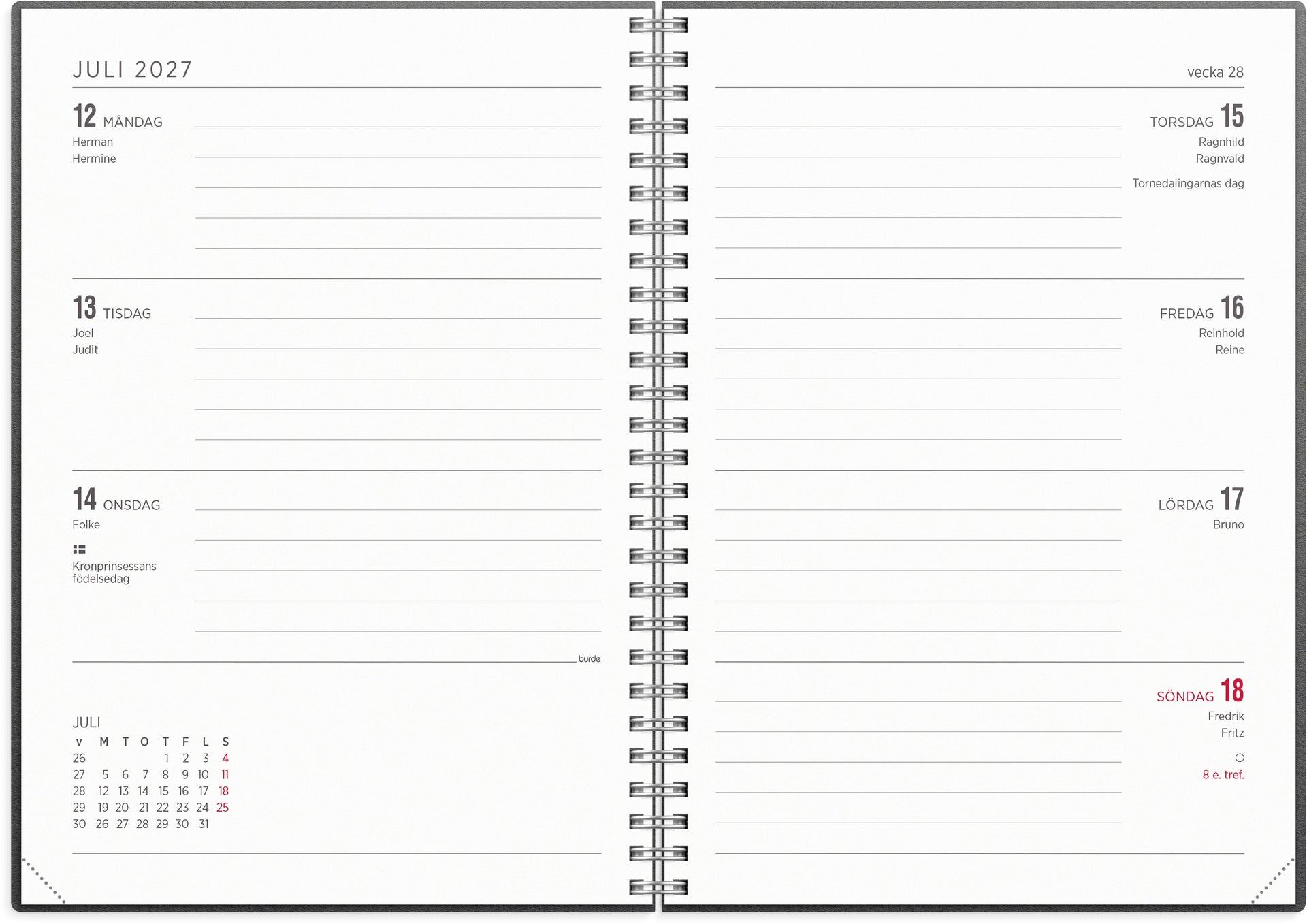 [61121027] Kalender 2027 Senator A5 refill Burde