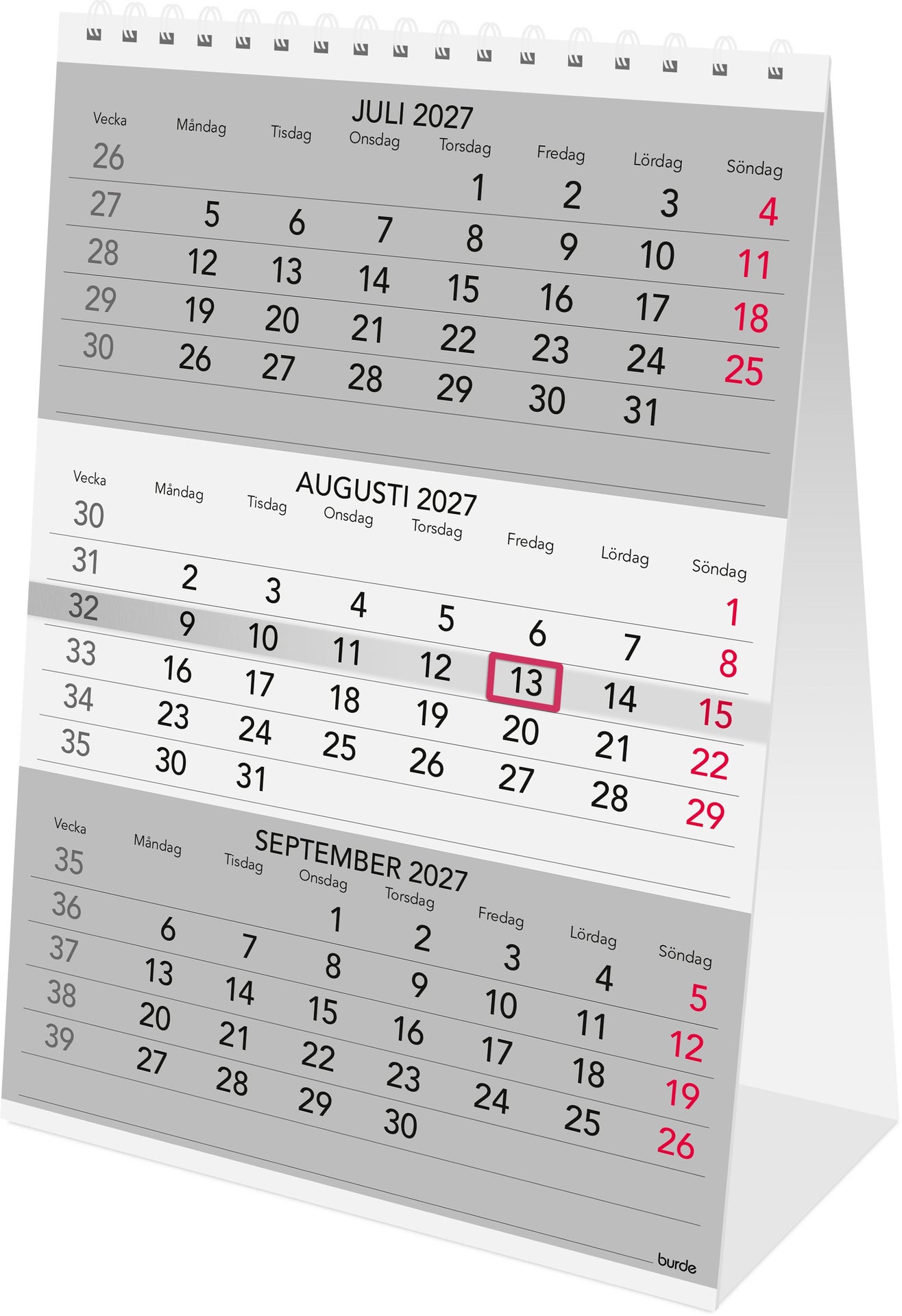 [61153127] Bordskalender Triplaner 2027 Burde