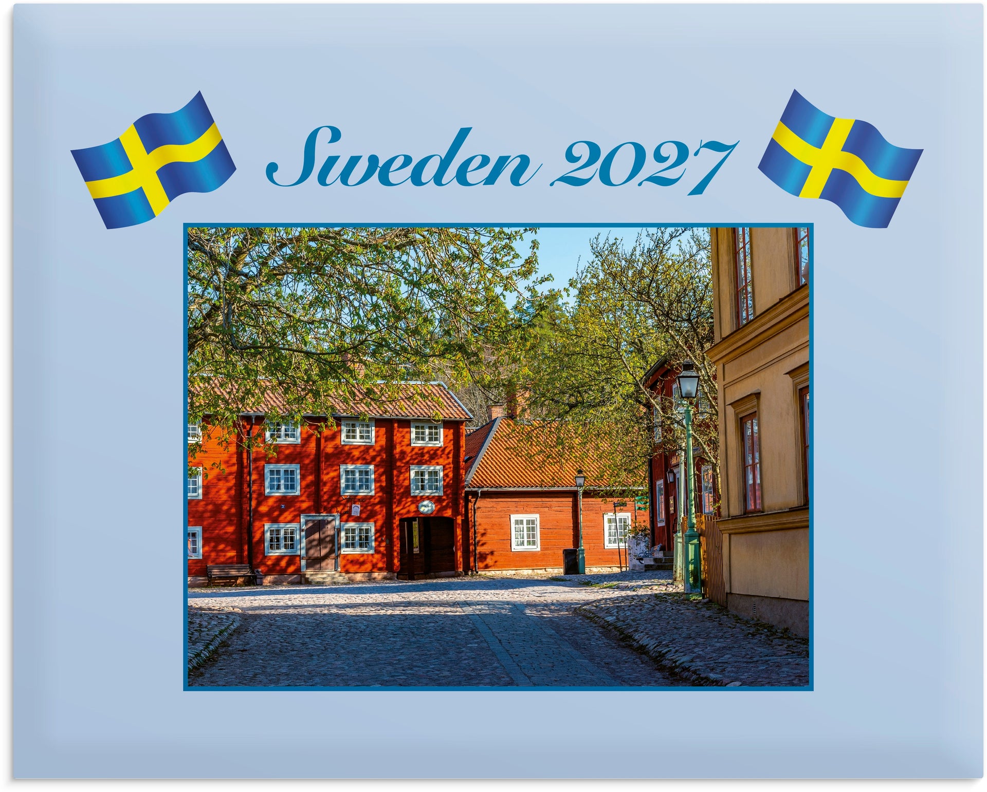 [61173027] Väggkalender Sweden 2027 med kuvert Burde