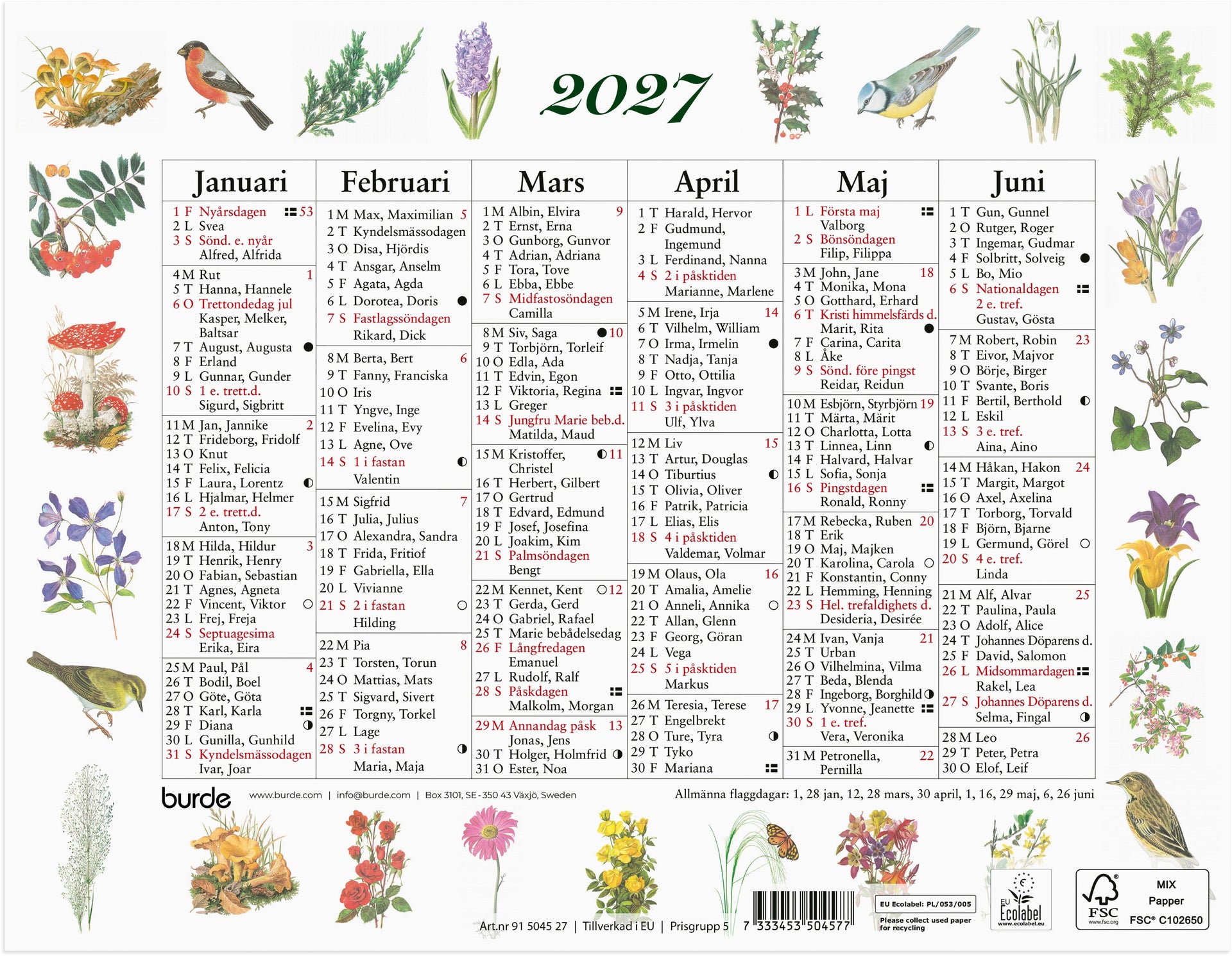 [61504527] Lilla Naturalmanackan 2027 Burde