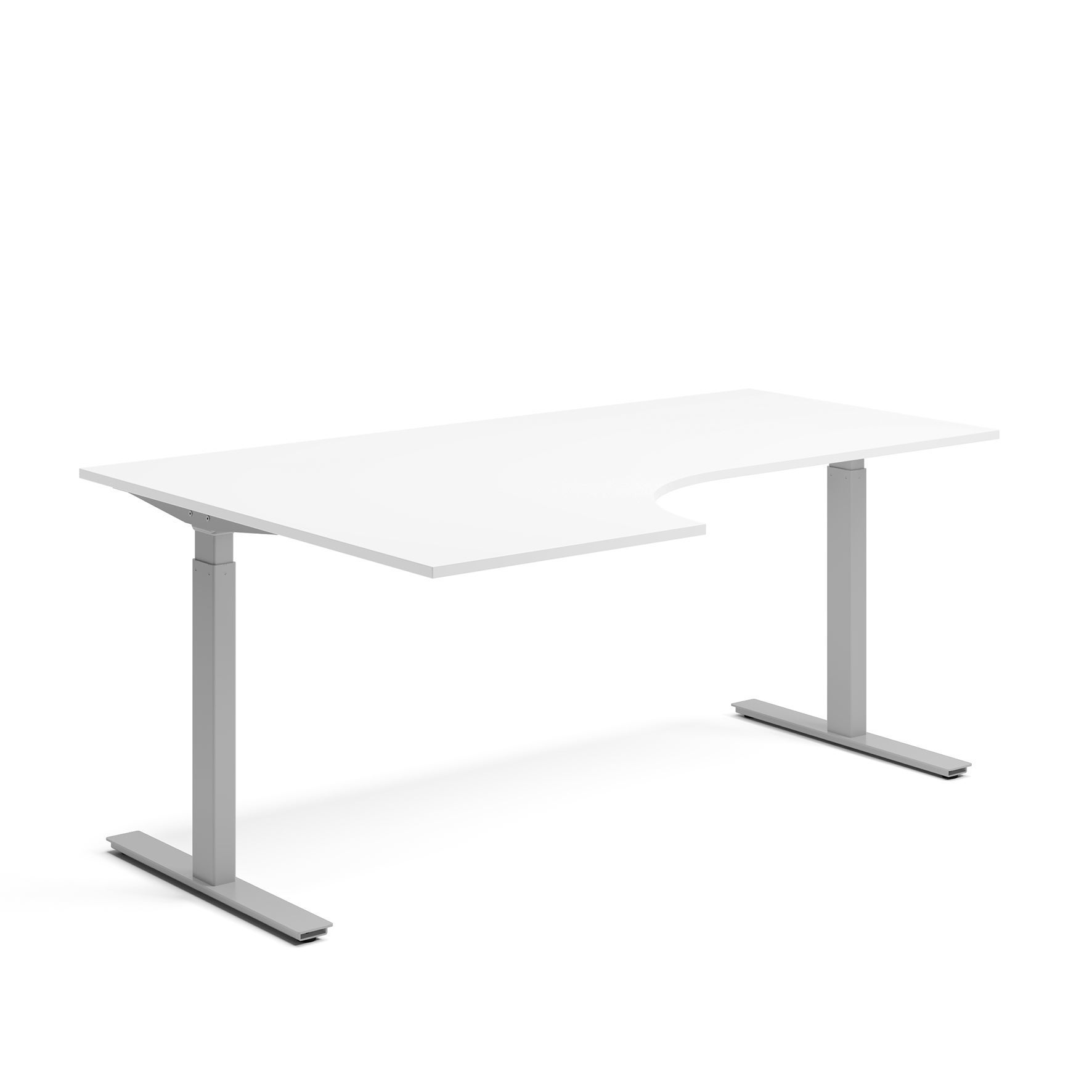 [8560828] Skrivbord el vänster 80x180 cm Vit/Silver