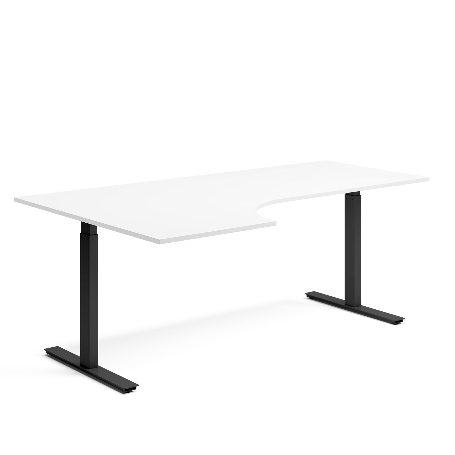 [8560853] Skrivbord el vänster 80x200 cm Vit/Svart