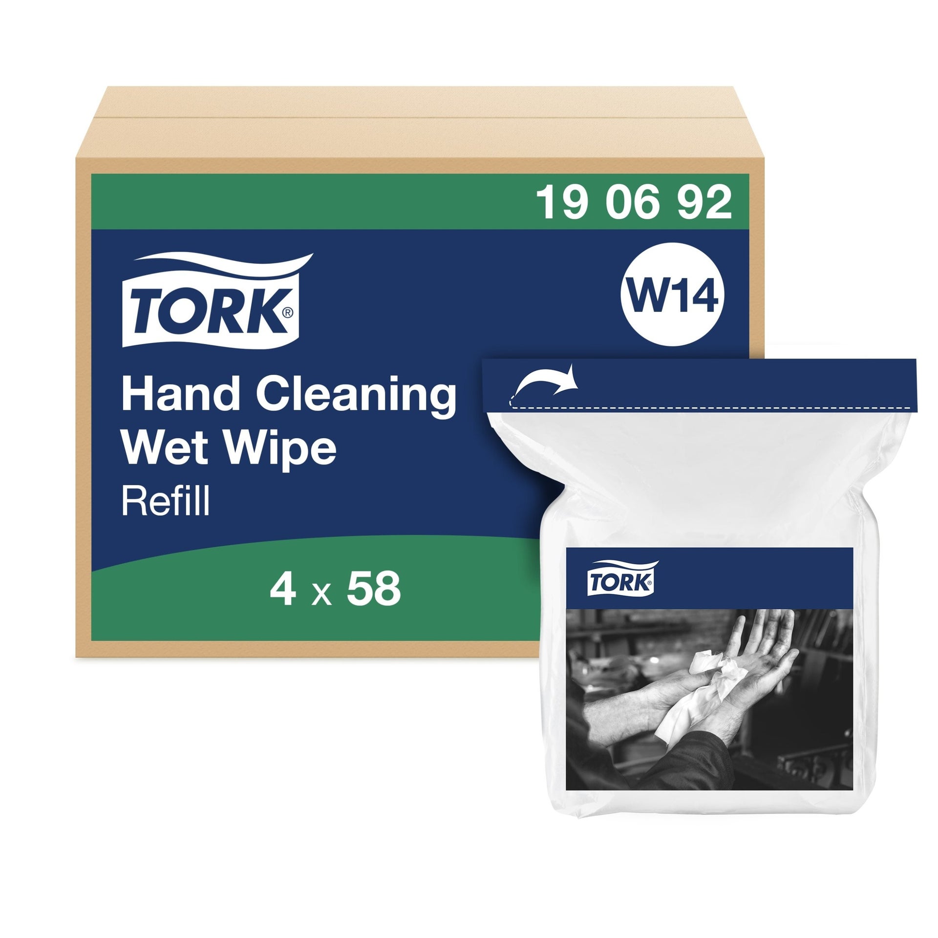 [8557844] Våtdukar för handrengöring refill Tork W14 58-pack