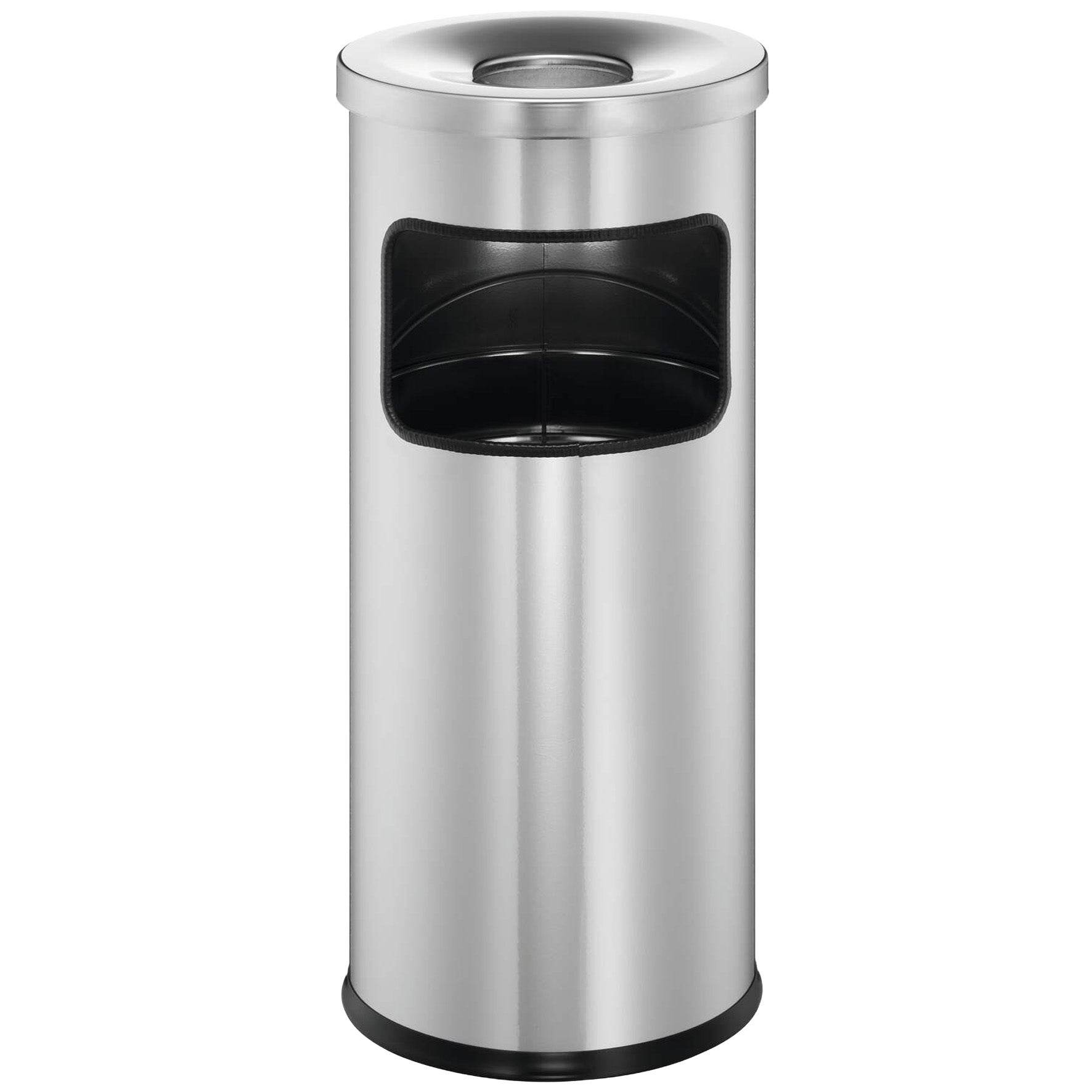 [8567661] Papperskorg med askkopp 17 liter Safe silver