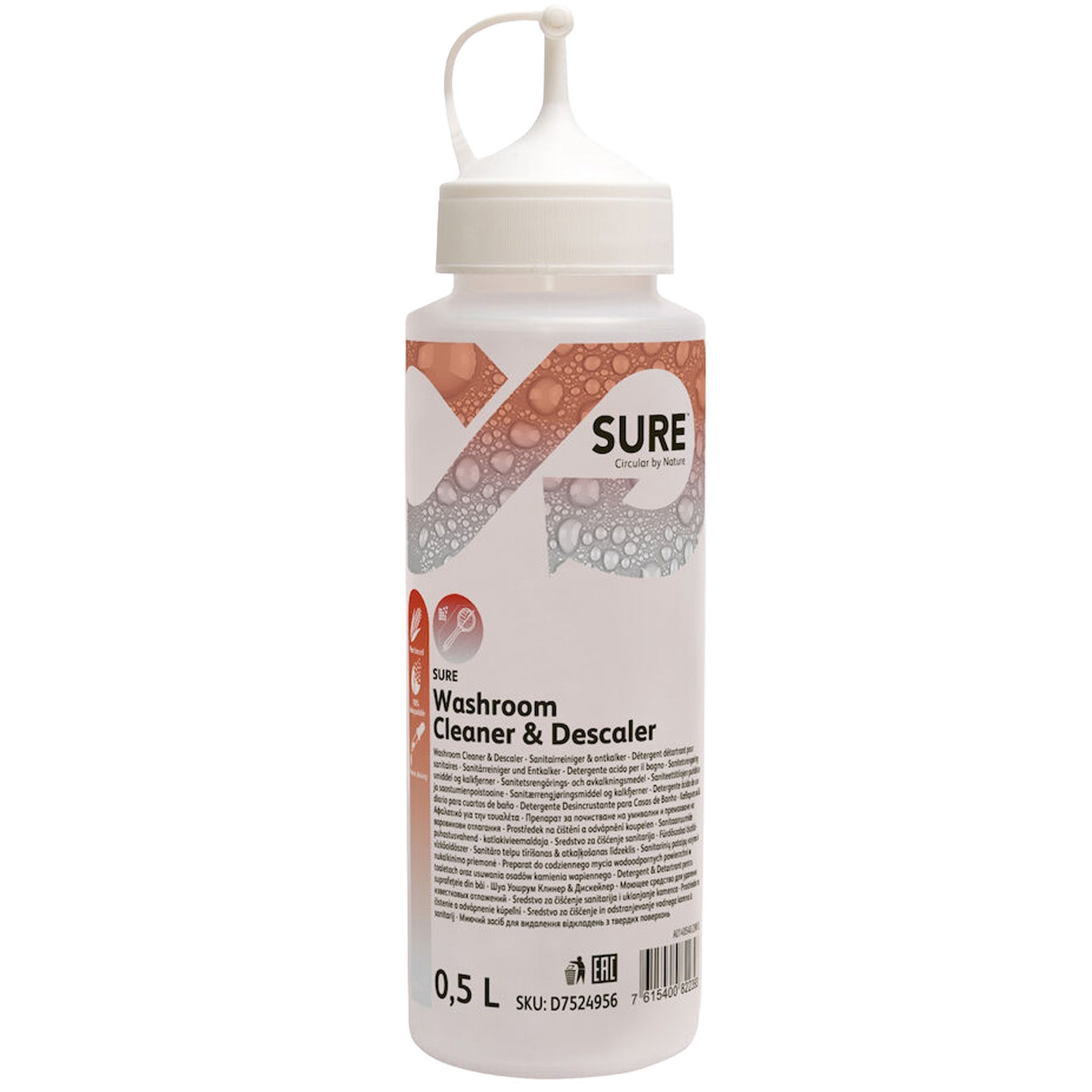 [8558522] Appliceringsflaska till SURE Washroom Cleaner & Descaler 500 ml